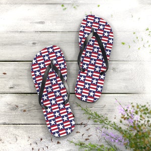 Flip Flops, July 4th Flip Flops, Gift for Him, Fathers Day Gift, Stars Stripe Sandals,Mens 4th July Sandals