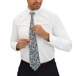 Necktie, Gift for Him, Gift for Husband, Fathers Day Gift, Mens Necktie, Gray Necktie, Floral Necktie, Tropical Tie