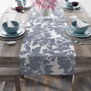 Table Runner, Mothers Day Gift, Gift for Her, Housewarming Gift, Polyester Table Runner, Grey Table Runner, Gift for Wife,