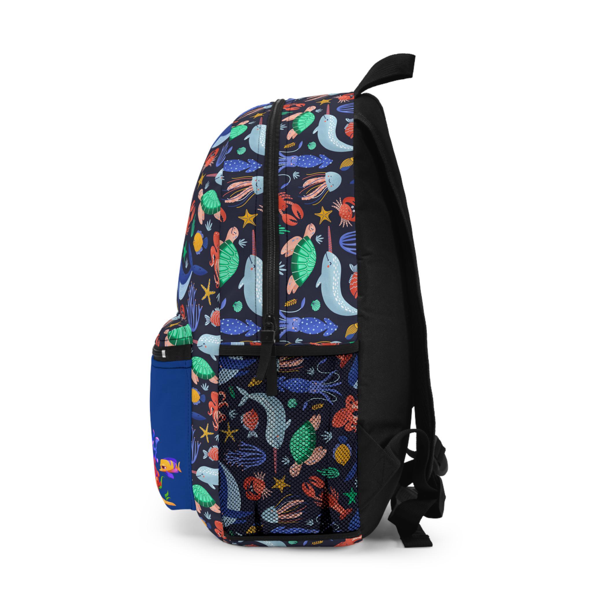 Colorful Marine Life Backpack, Kids School Bag, Ocean Accessories - Etsy