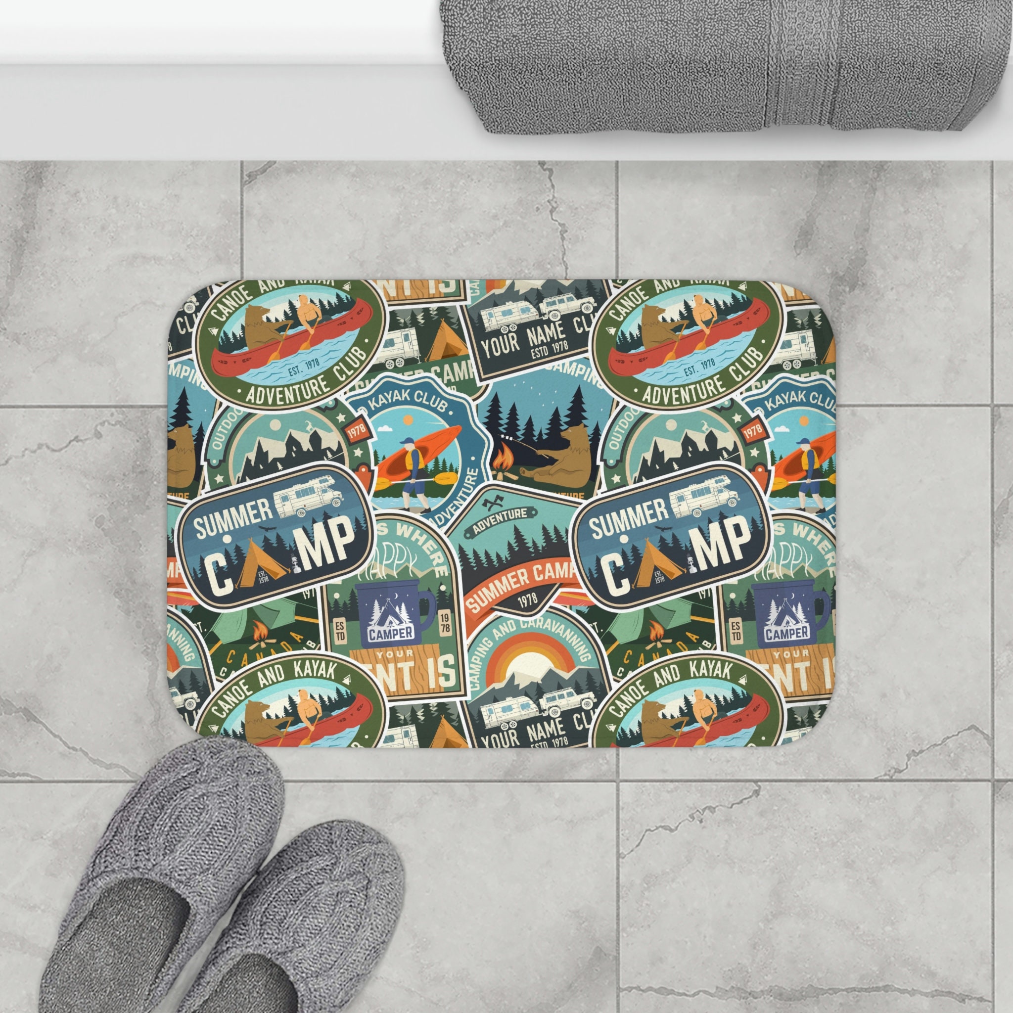 Bath Mat RV Mat Camping Mat Camper Bath Mat Vintage Bath Etsy