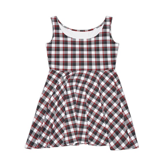 open lace back dress Portland Plaid Red Women's Dress – Classic Whimsy main image 0