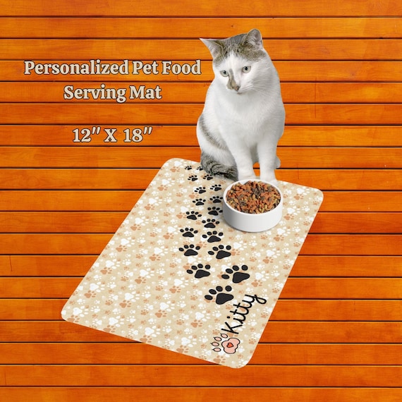 Personalized Cat Food Mat, Cat Lover Gift, New Cat Owner, Cat