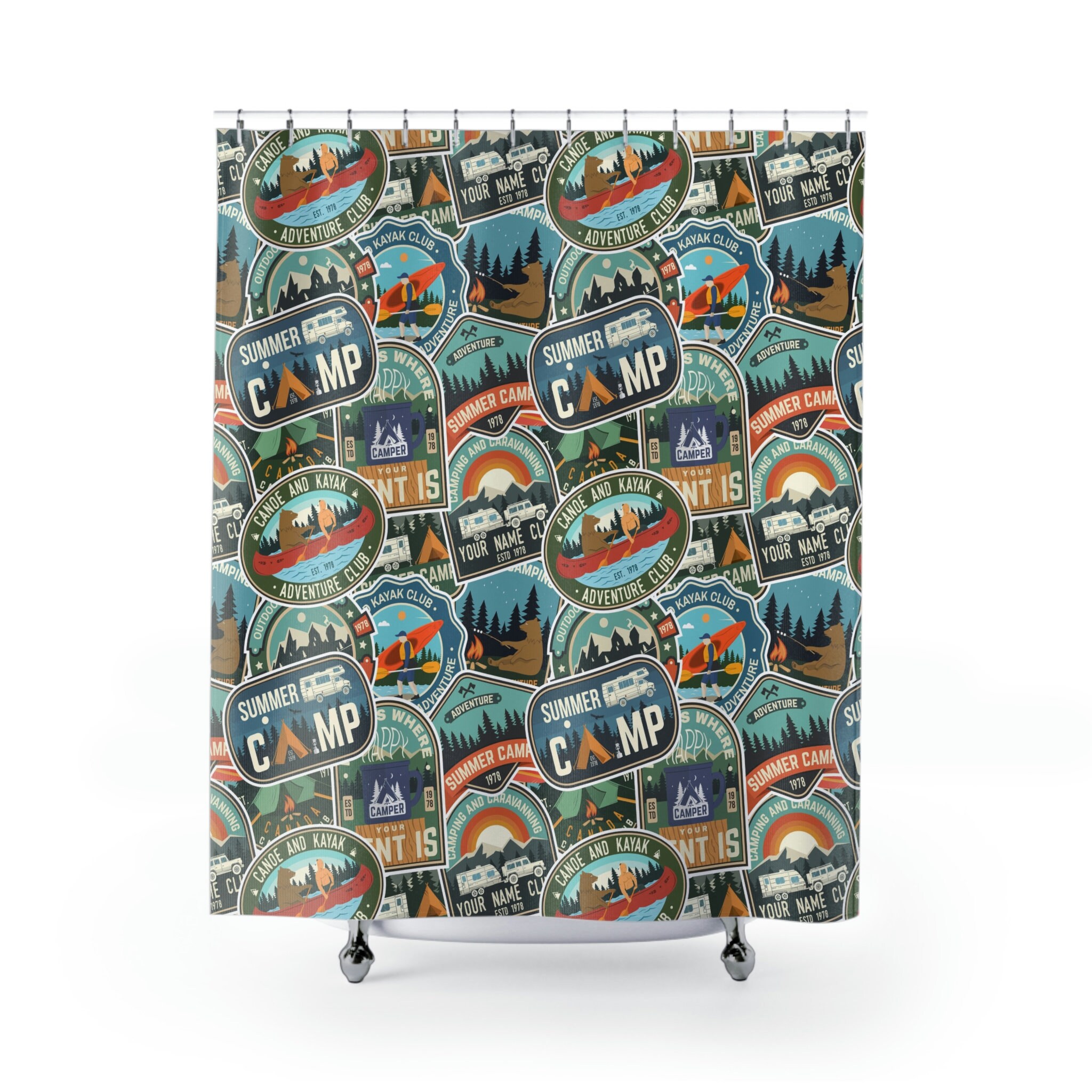 Shower Curtains, RV Bath Curtain, Camper Bath Curtain, Camping Bath