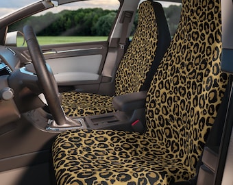 Stylish Leopard Print Car Seat Covers, Animal Print Auto Accessories, Car Decor for Animal Lovers, Gift for New Car Owners, Car Interior