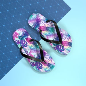 Flip Flops,Gift for Her, Beach Flip Flops, Pool Flip Flops, Mothers Day Gift, Women Flip Flops, Birthday Gift, Tropical Flip Flops