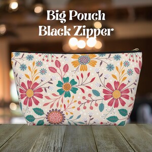 Floral Accessory Pouch, Cosmetic Bag, Travel Organizer, Makeup Case, Gift for Her, Botanical Print