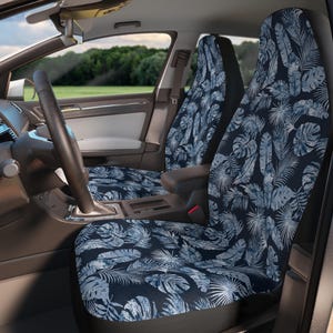 Tropical Leaf Polyester Car Seat Covers - Summer Vibes, Car Accessories, Vehicle Interior Decor, Gift for Road Trips, Tropical Seat Covers