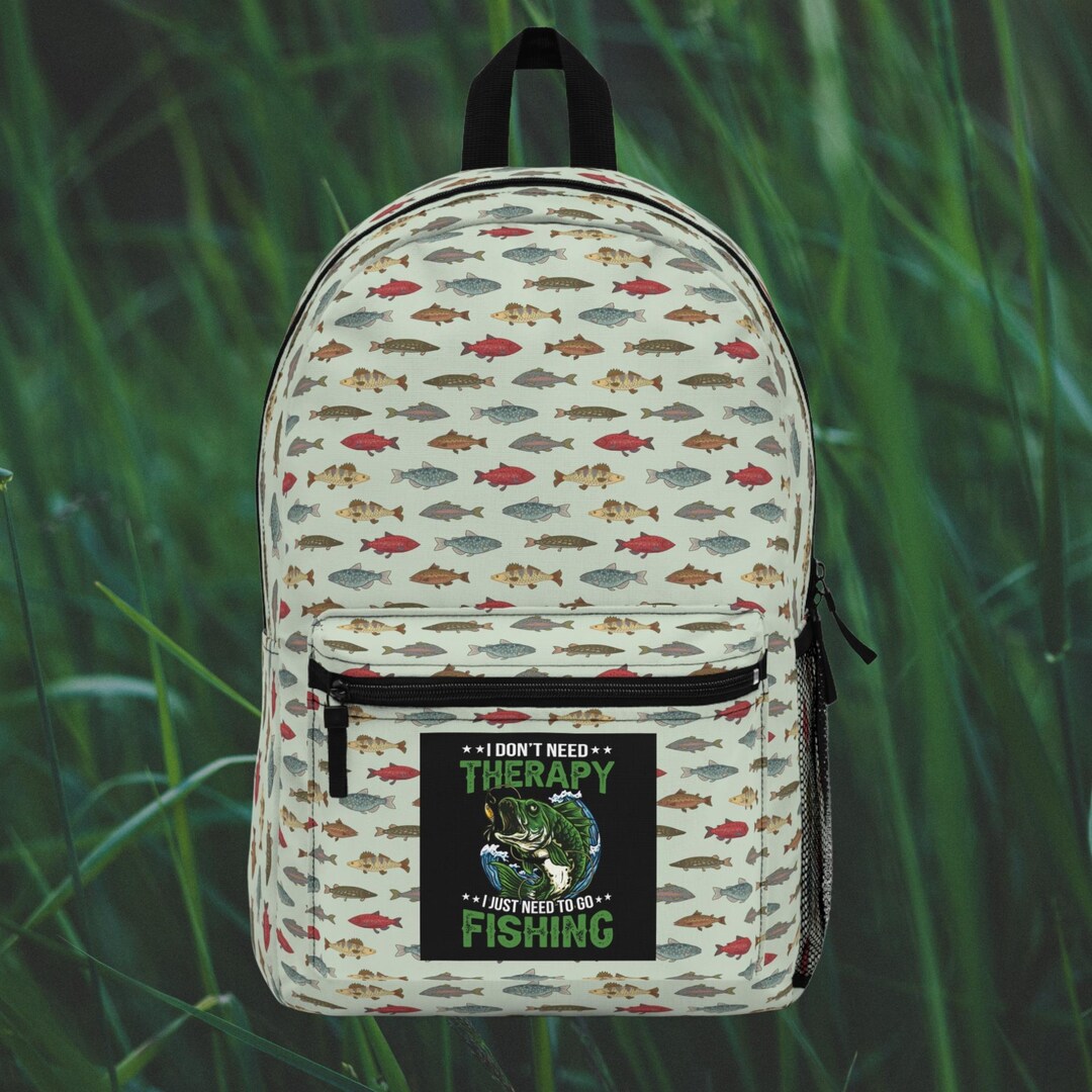 Funny Fishing Backpack | Fish Pattern, Angler Design, Gift for Him ...