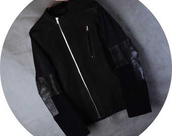 Rick Owens Moody Jacket AW 2014/15 Cuir Cachemire Mix Asymétrique 52