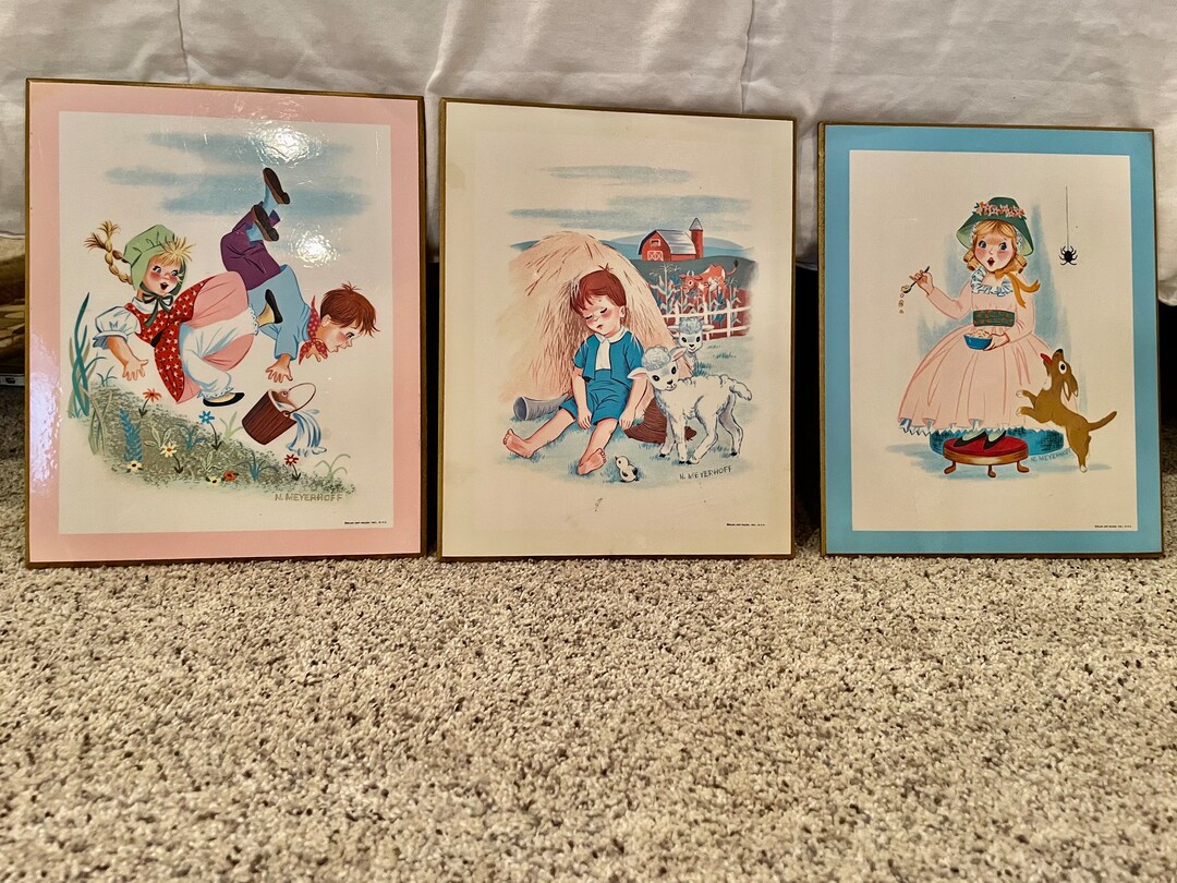 Vintage Nursery Rhyme Wall Plaques Set of 3 Etsy