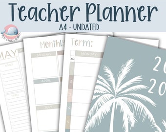 Undated teacher planner, printable teacher binder 2023-2024