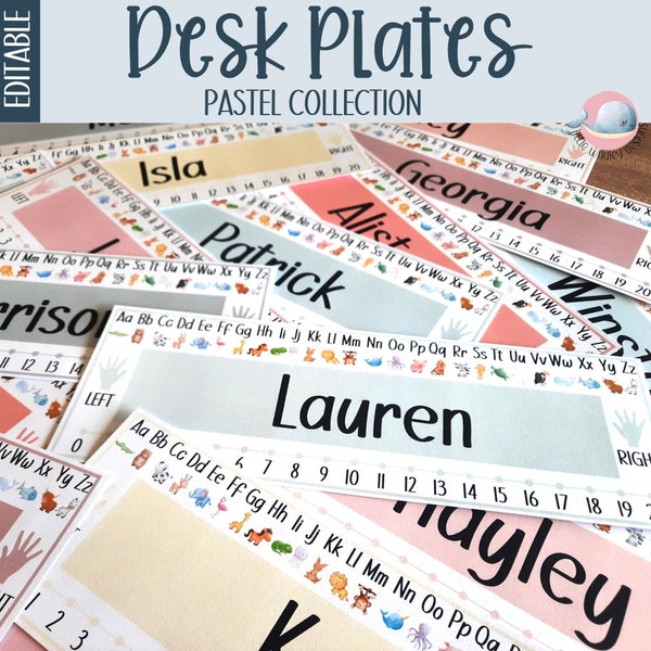 Student desk plates, student name cards, student desk tags, student name labels, desk name tags
