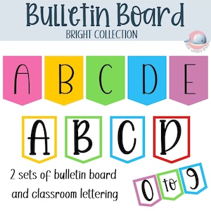 Conjunto de letras brillantes para tablón de anuncios, visualización del alfabeto y números del tablón de anuncios, banderines brillantes del alfabeto y visualización de pancartas