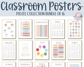 Boho Educational Posters: Classroom Decor Bundle (Digital Download)