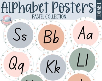 Alphabet Posters With Pictures Printable | Pastel Classroom Decor | ABC ...