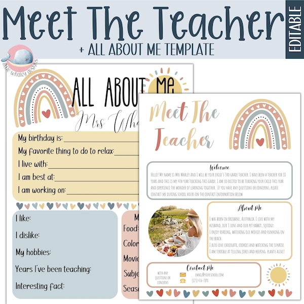 Teacher Get to Know Me Template Etsy Teacher Get to Know Me Template Etsy