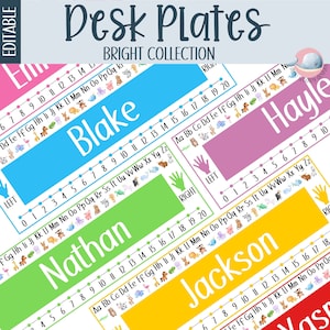 Placas de escritorio para estudiantes, tarjetas con nombres de estudiantes, etiquetas para escritorios de estudiantes, etiquetas con nombres de estudiantes, etiquetas con nombres para escritorios