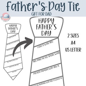 Fathers Day Tie Printable, Dad Tie Paper, All About My Dad, Necktie ...