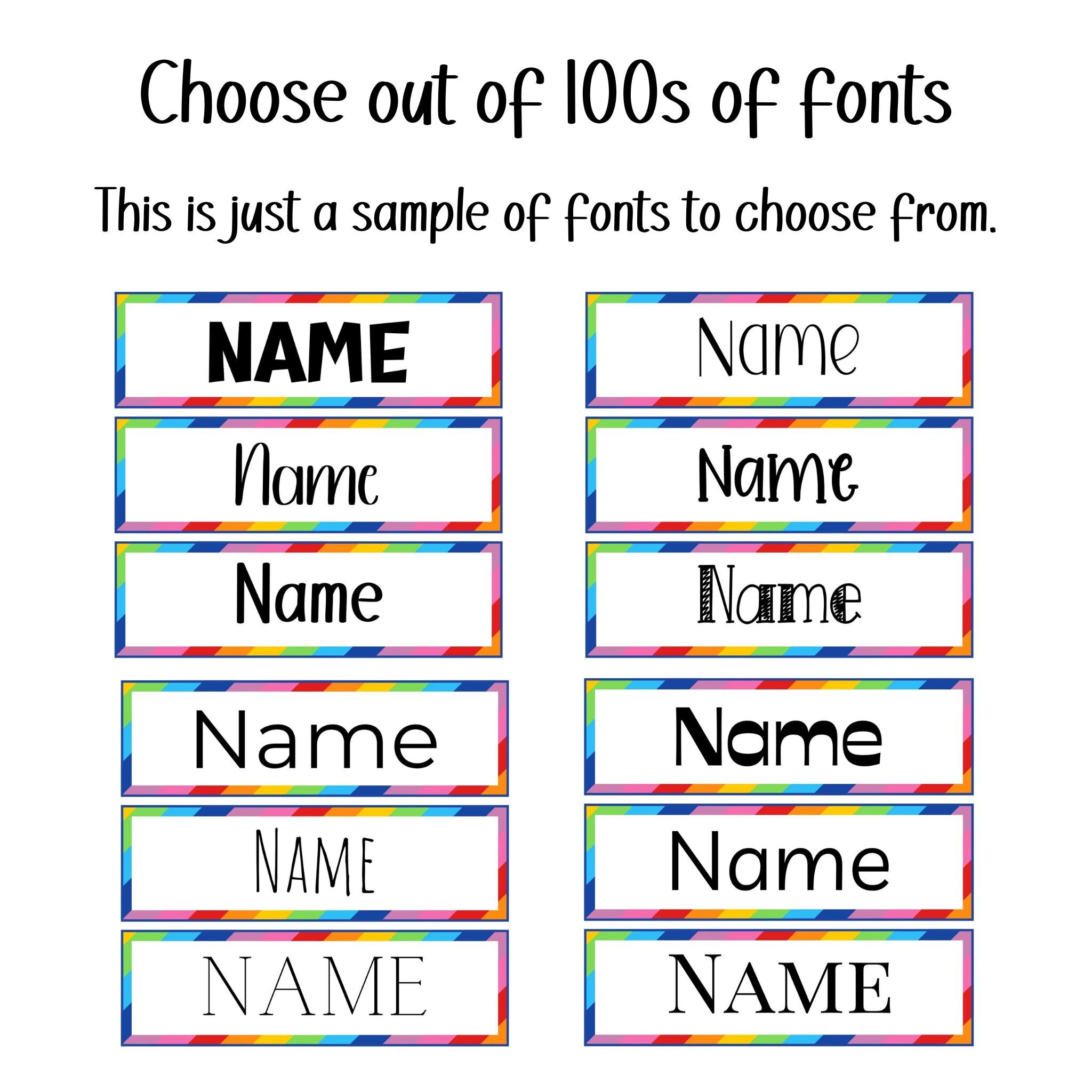 Bright Student Desk Plates Student Name Cards Student Desk Etsy