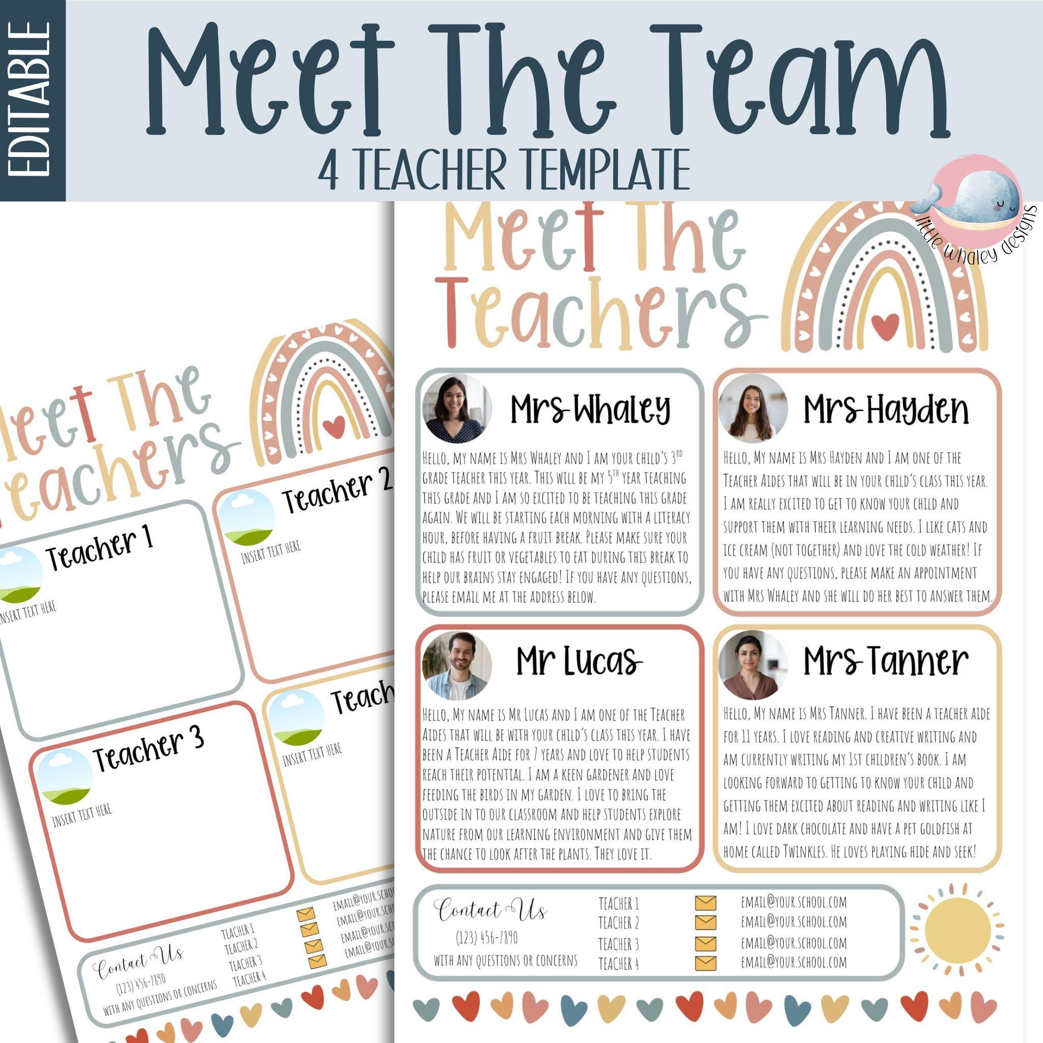 Boho Rainbow Meet the Teacher Template: Editable Teacher Welcome Letter ...