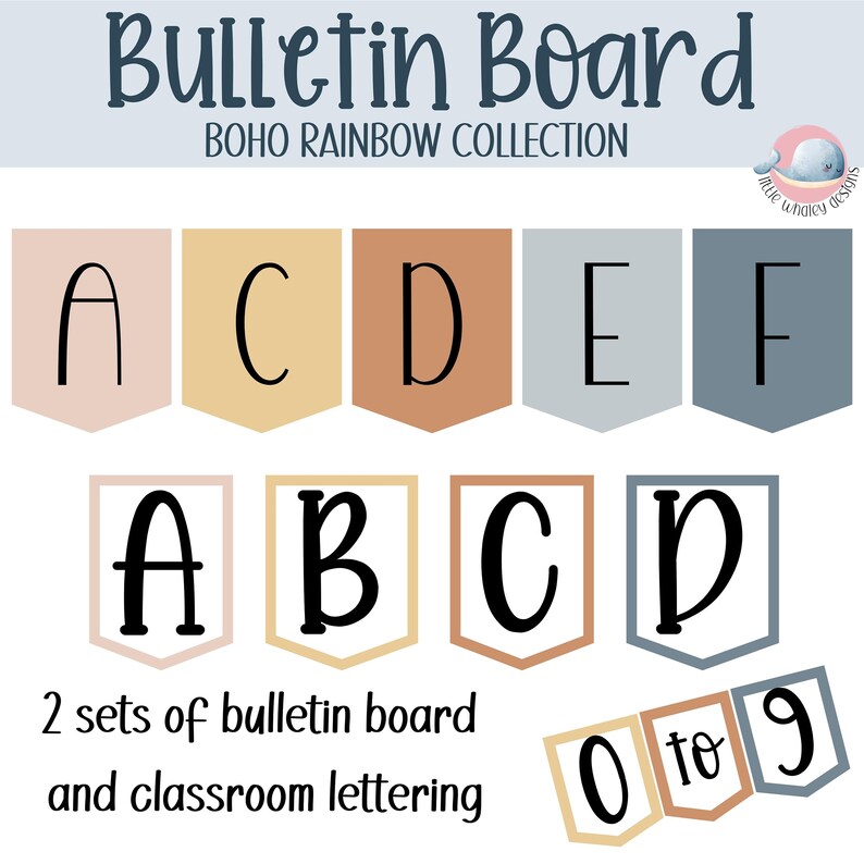 Boho Bulletin Board Lettering Set Bulletin Board Alphabet and Etsy