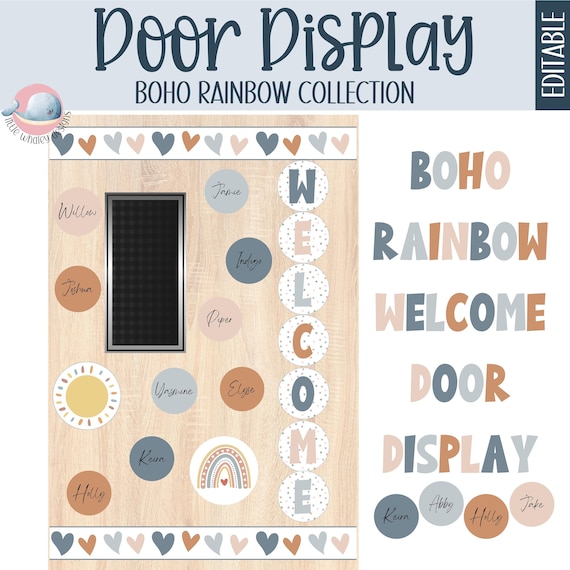 Boho Rainbow Classroom Door Display Editable Classroom Etsy Australia