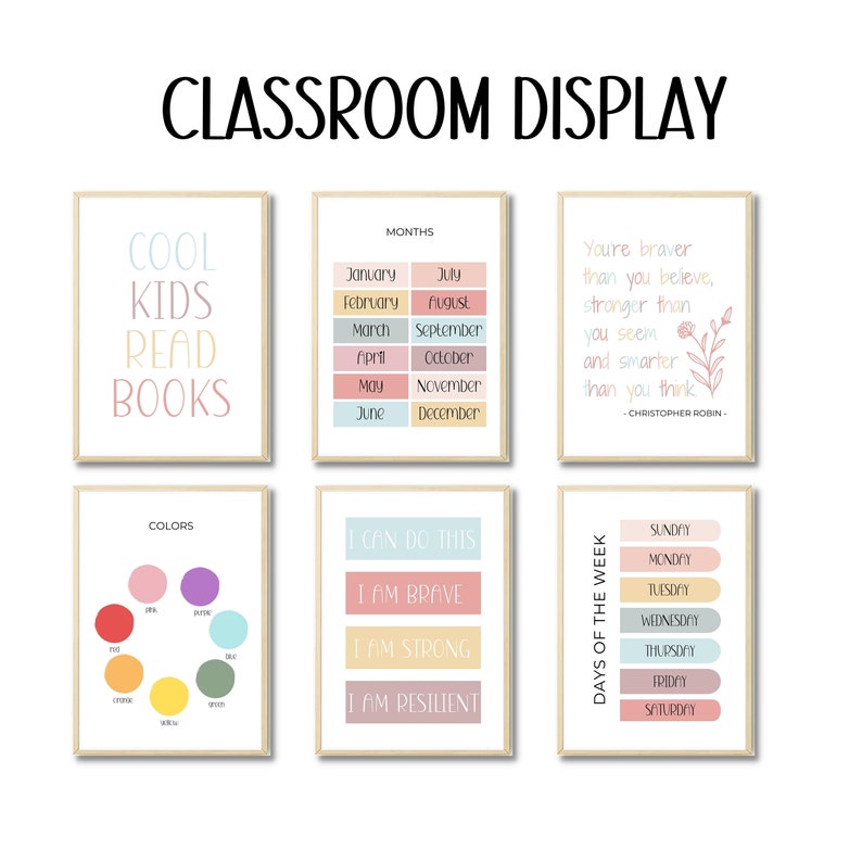 Educational Posters Bundle Classroom Display Posters Etsy