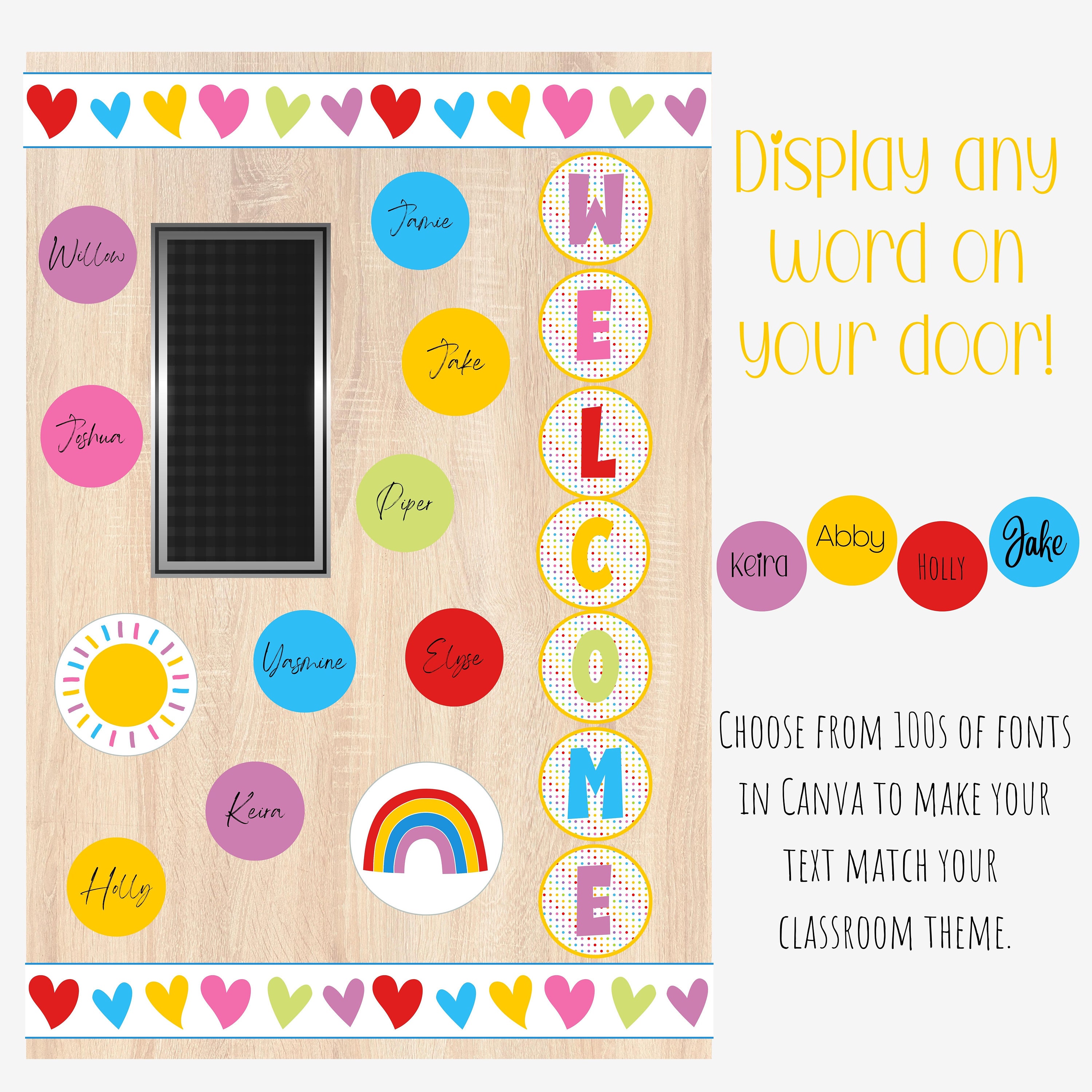 Bright Boho Rainbow Classroom Door Display Editable Classroom Etsy