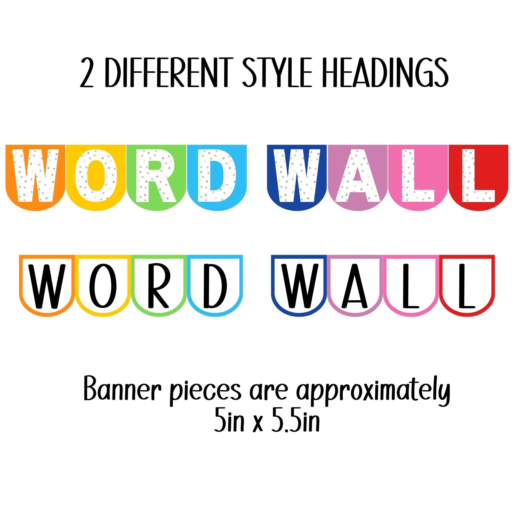 Word Wall Headers: Black and White Brights