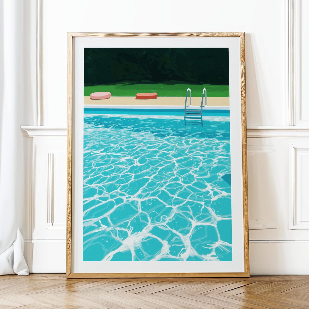 David Hockney Inspired Art Print: Vintage Pop Art, Dip in the Pool ...