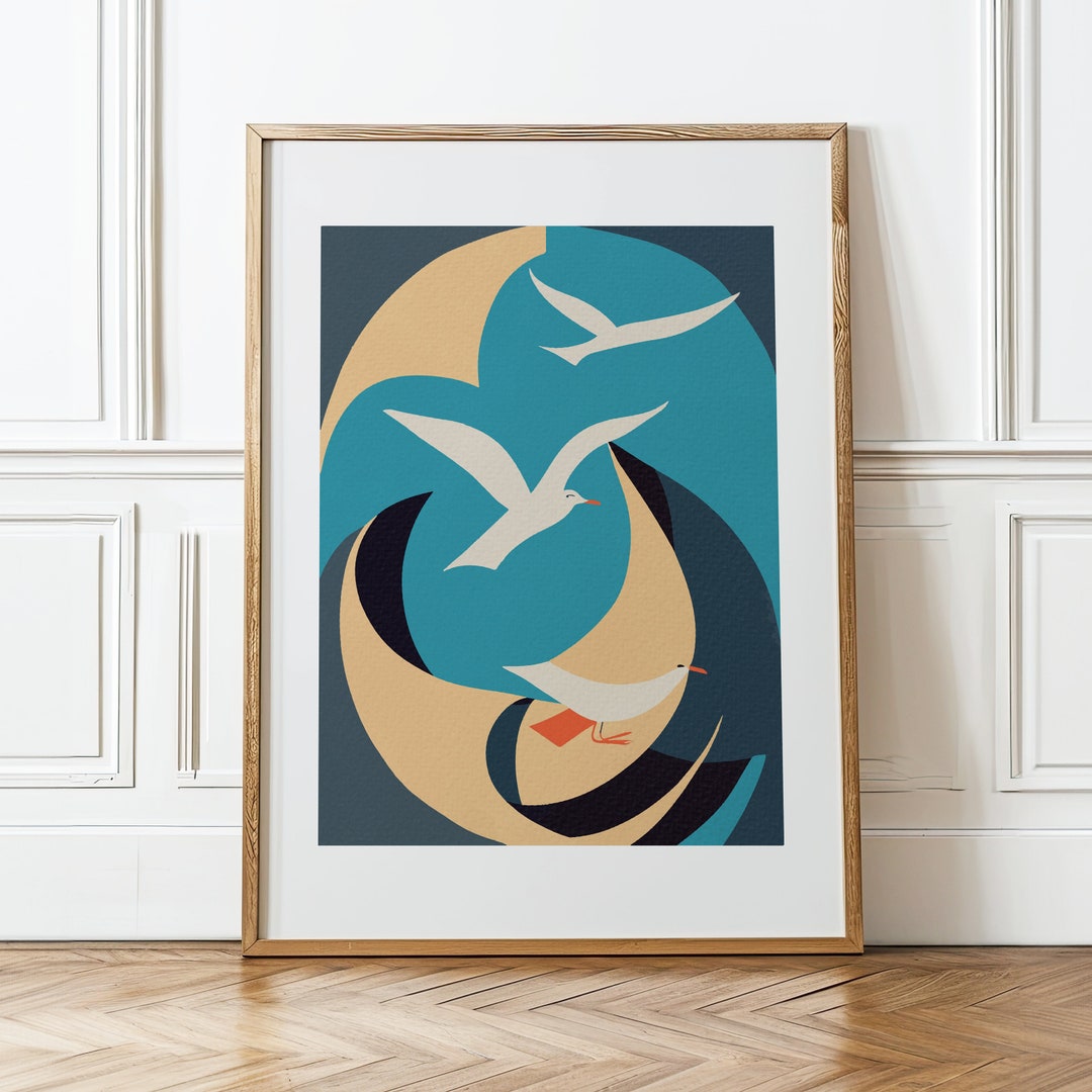 Sea Birds | Coastal Print | Bird Art | Home Decor | Seagull Wall Art ...