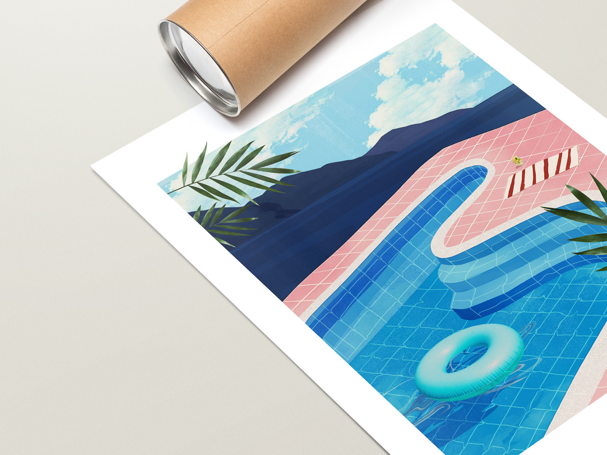 David Hockney Inspired Pool Art Print: Vintage Pop Art Collage - Etsy
