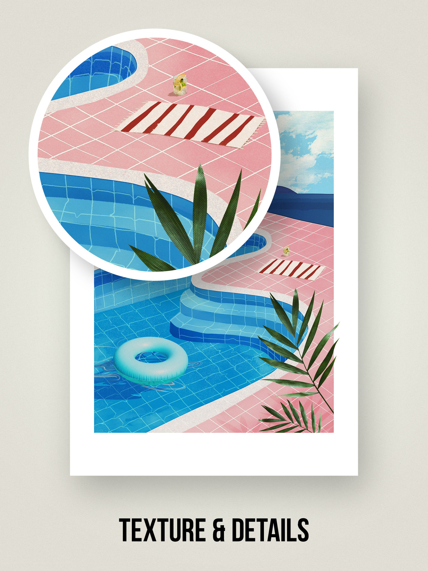 David Hockney Inspired Pool Art Print: Vintage Pop Art Collage - Etsy
