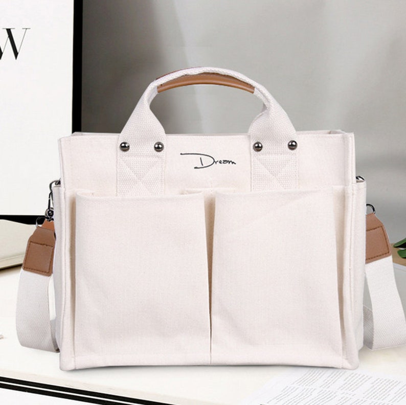 Large Capacity Canvas Messenger Bag/shoulder Etsy