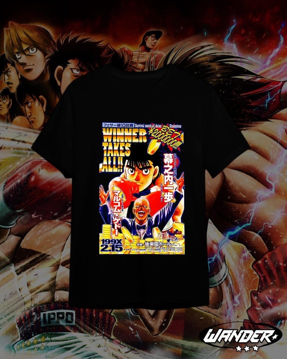 Winner Takes All Poster Tee, hajime no ippo merch, ippo shirts, ippo  hoodie, anime boxing shirt, fighting anime