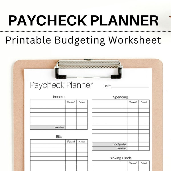 Printable Budget Etsy