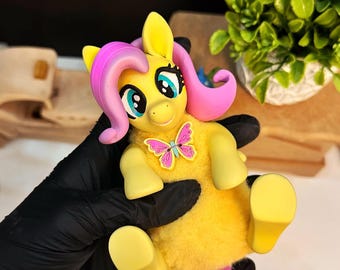 Figura de peluche de Fluttershy de My Little Pony, juguete articulado hecho a mano
