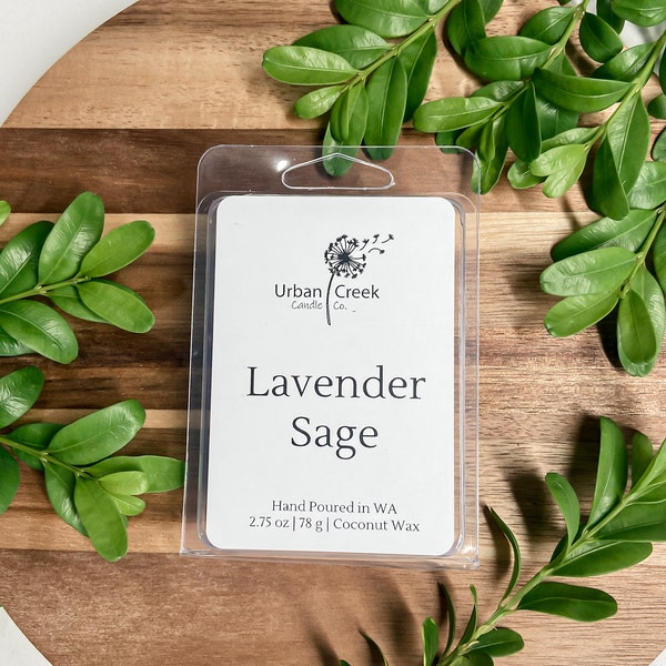 Lavender Sage Essential Oil Wax Melt Tart | Aromatherapy | Gift | Coconut Wax
