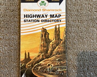 1977 Diamond Shamrock Station Directory map and Shamrock territory