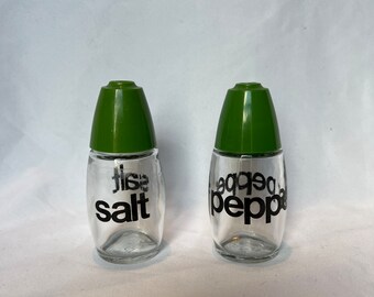 Retro glass salt and pepper shakers