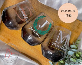 Personalisiertes Glas / Weinglas / Geschenkideen / Hochzeitsgeschenkideen