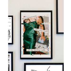 Trendy Retro Print Digital Download, Off The Rails, Feminist Wall Art, Classy and Chic Printable Wall Decor, Aesthetic Bar Cart Art