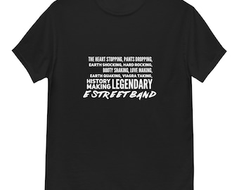 Maglietta della leggendaria E Street Band – Maglietta ispirata a Bruce Springsteen – Maglietta con citazione iconica del concerto – Maglietta per fan del rock & roll