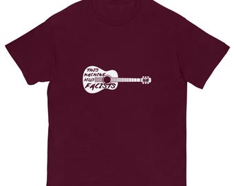 Maglietta This Machine Kills Fascists / Maglietta con chitarra acustica ispirata a Woody Guthrie / Maglietta con musica folk di protesta / Maglietta con musica folk americana