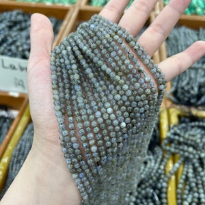 Natuurlijke blauwe labradoriet grijze edelsteen kralen 1 volledige streng natuurlijke gladde losse echte ronde halfedelsteen kraal 4mm 6mm 8mm 10mm 12mm