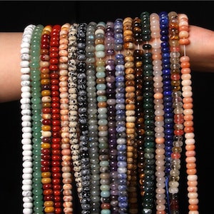 Natural Crystal Agate Stone Rondelle Beads 4*6mm 5*8mm 6*10mm Gemstone Bead Highly Polished Rondelle Shape Loose Bead for DIY Jewelry Making