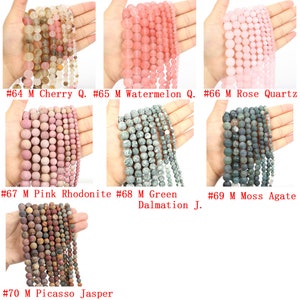 70 options de pierres précieuses naturelles rondes et lisses, de guérison, de perles en vrac en pierre véritable pour bracelet, collier, fabrication de bijoux à bricoler soi-même, 4 mm 6 mm 8 mm 10 mm image 9