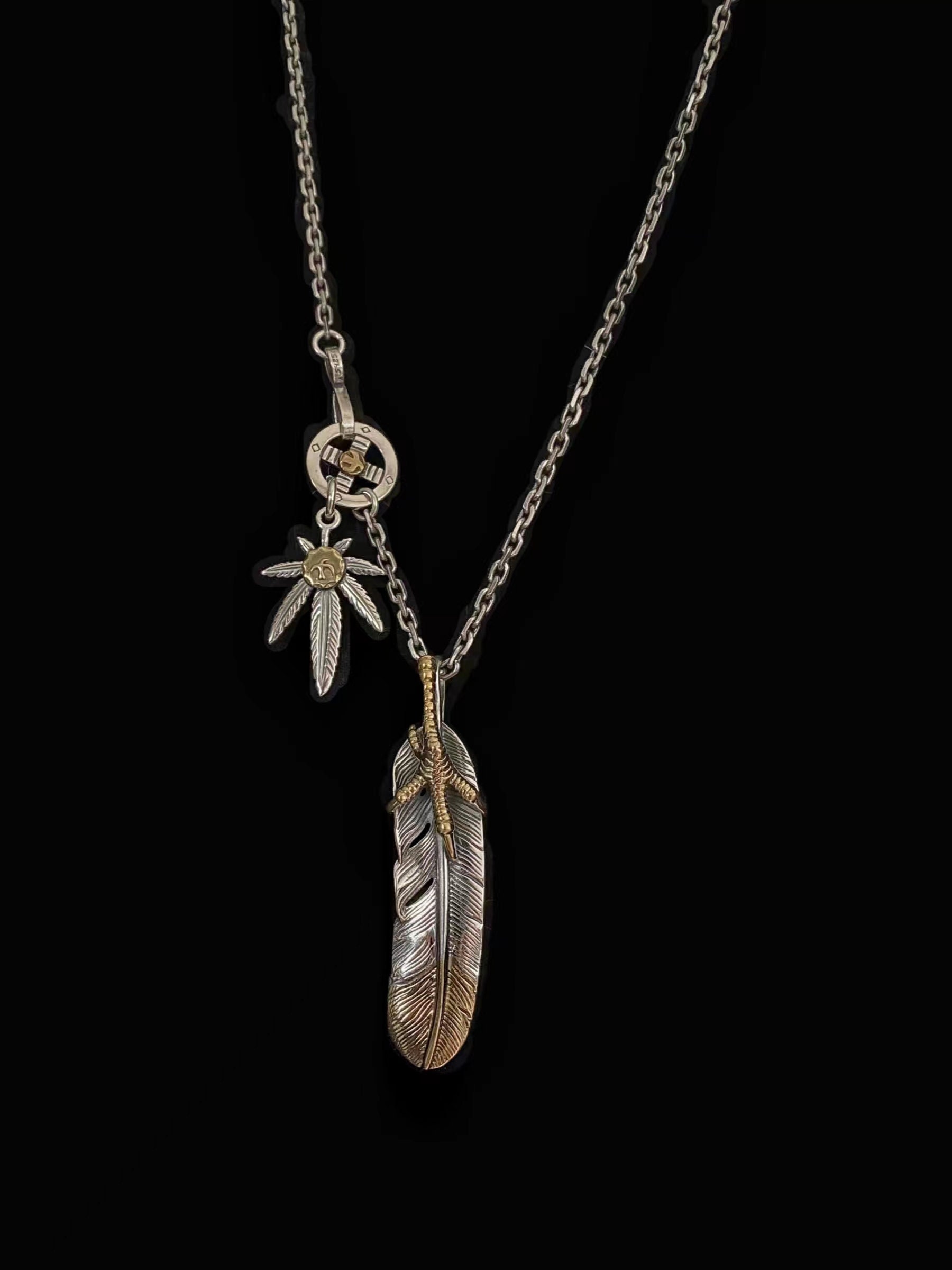 アクセサリー vintage feather necklace Vintage Navajo Mother Of Pearl Sterling Silver Feather