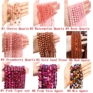 6mm Beads of 70 Options Stone Beads